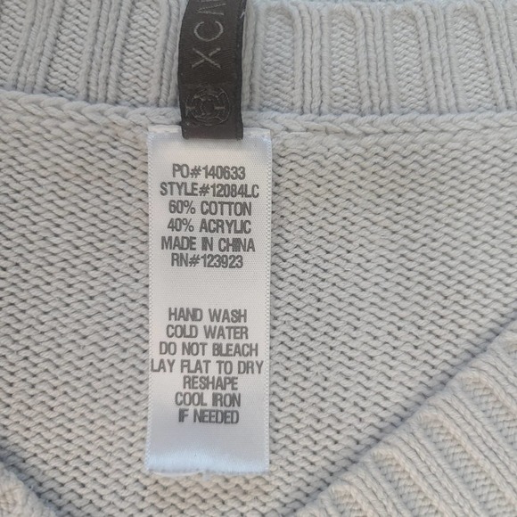 XCVI Calypso Cableknit Sweater size Medium Light Gray - Picture 4 of 4
